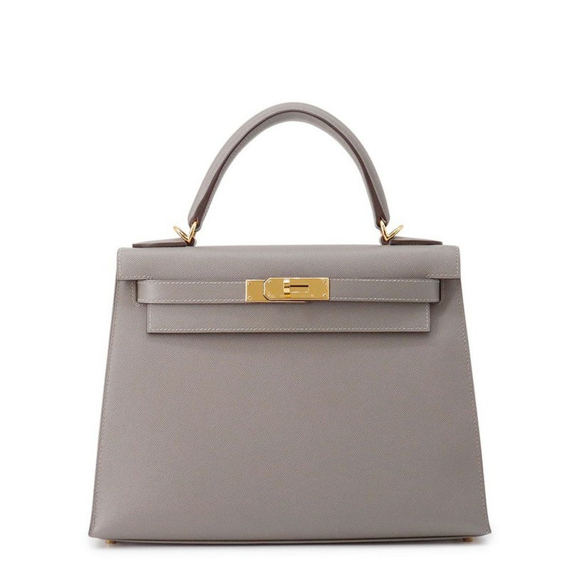 エルメス ハンドバッグ ケリー28 外縫い グリメイヤー/ゴールド金具 ヴォーマダム W刻印 ２wayショルダー