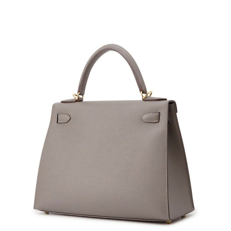 エルメス ハンドバッグ ケリー28 外縫い グリメイヤー/ゴールド金具 ヴォーマダム W刻印 ２wayショルダー