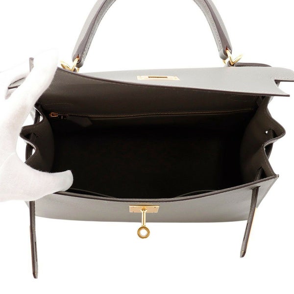 エルメス ハンドバッグ ケリー28 外縫い グリメイヤー/ゴールド金具 ヴォーマダム W刻印 ２wayショルダー