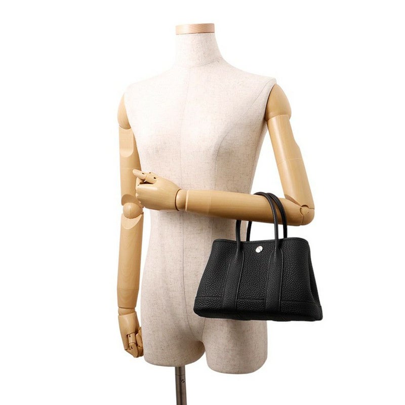 エルメス トートバッグ ネオ・ガーデン 23 ガーデンパーティ ブラック/シルバー金具 ネゴンダ K刻印 HERMES 黒
