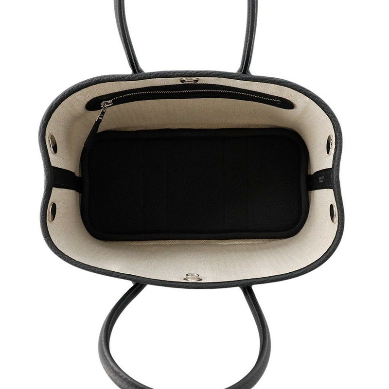 エルメス トートバッグ ネオ・ガーデン 23 ガーデンパーティ ブラック/シルバー金具 ネゴンダ K刻印 HERMES 黒