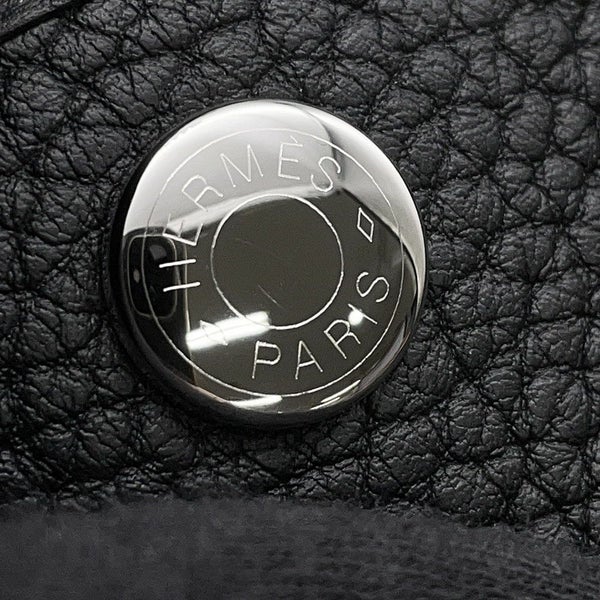 エルメス トートバッグ ネオ・ガーデン 23 ガーデンパーティ ブラック/シルバー金具 ネゴンダ K刻印 HERMES 黒