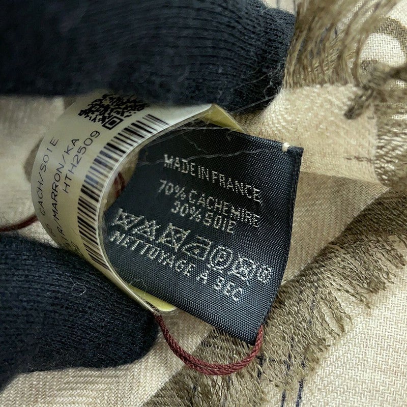 エルメス スカーフ カレH65 オン・エアー HERMES カシミヤ シルク スカーフ フリンジ付き