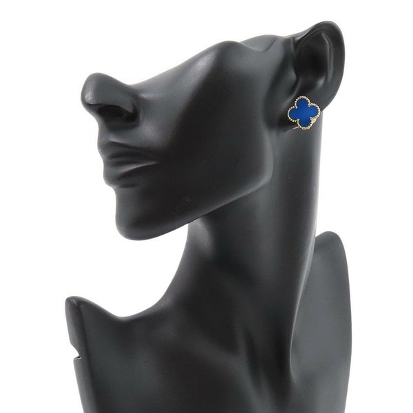 ヴァンクリーフ&アーペル ピアス ヴィンテージ アルハンブラ イヤリング ブルーアゲート K18YGイエローゴールド VCARP9SZ00