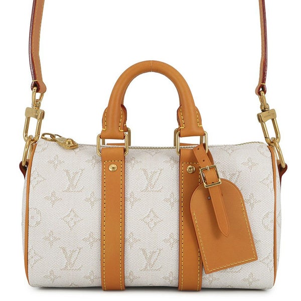 ルイヴィトン ハンドバッグ モノグラム・ヘリテージ キーポル・バンドリエール25 M15076 2wayショルダーバッグ 白