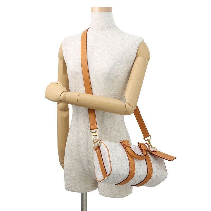 ルイヴィトン ハンドバッグ モノグラム・ヘリテージ キーポル・バンドリエール25 M15076 2wayショルダーバッグ 白