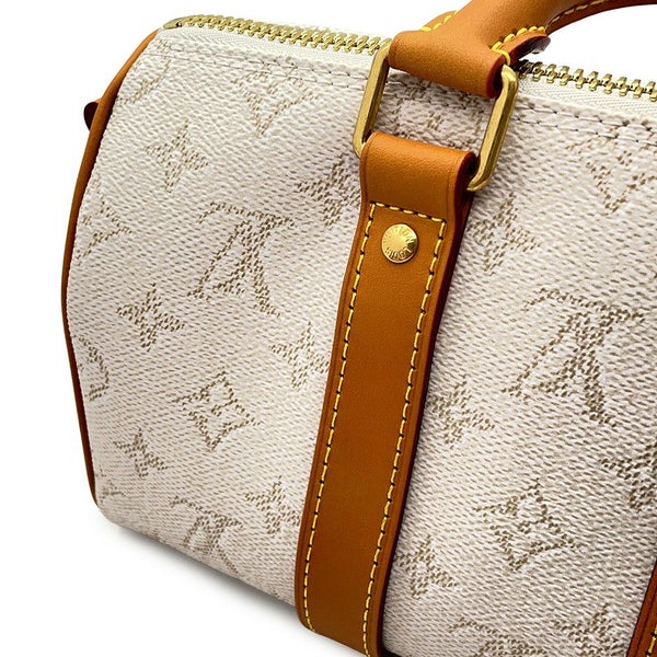 ルイヴィトン ハンドバッグ モノグラム・ヘリテージ キーポル・バンドリエール25 M15076 2wayショルダーバッグ 白