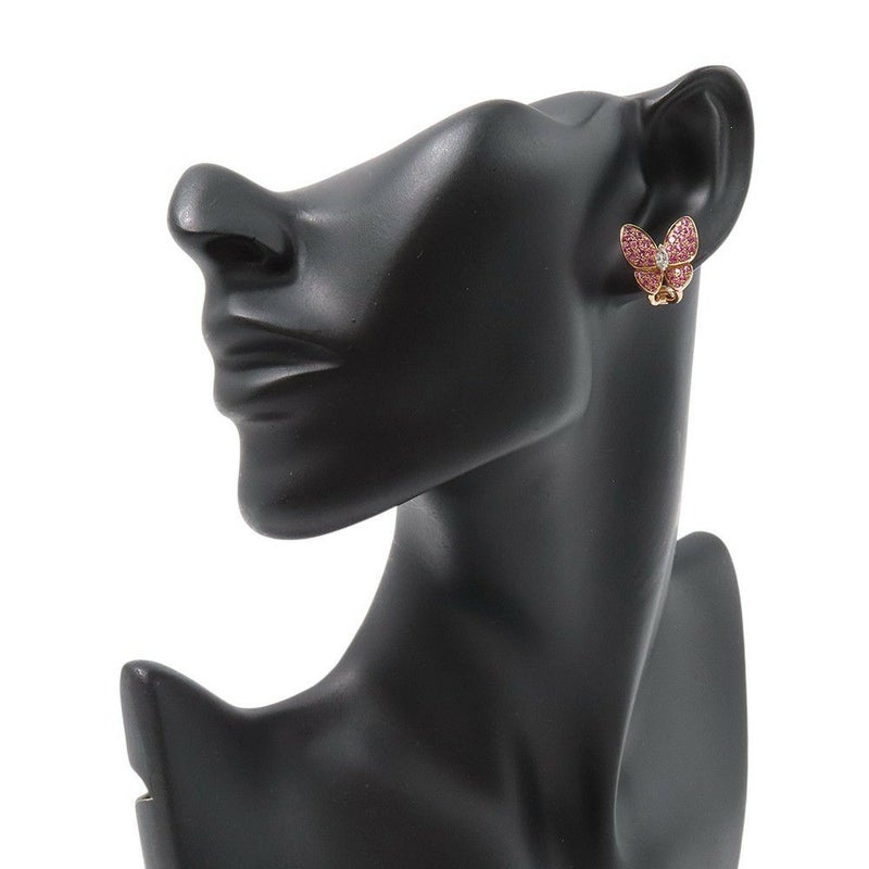 ヴァンクリ ピアス ドゥ パピヨン ピンクサファイア 34P 計0.88ct/ダイヤ 36P 計0.99ct K18WG/K18PG VCARO3M600