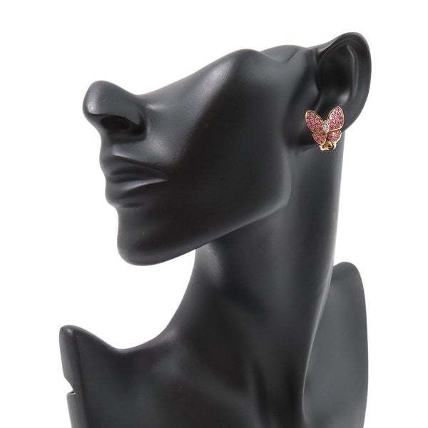 ヴァンクリ ピアス ドゥ パピヨン ピンクサファイア 34P 計0.88ct/ダイヤ 36P 計0.99ct K18WG/K18PG VCARO3M600