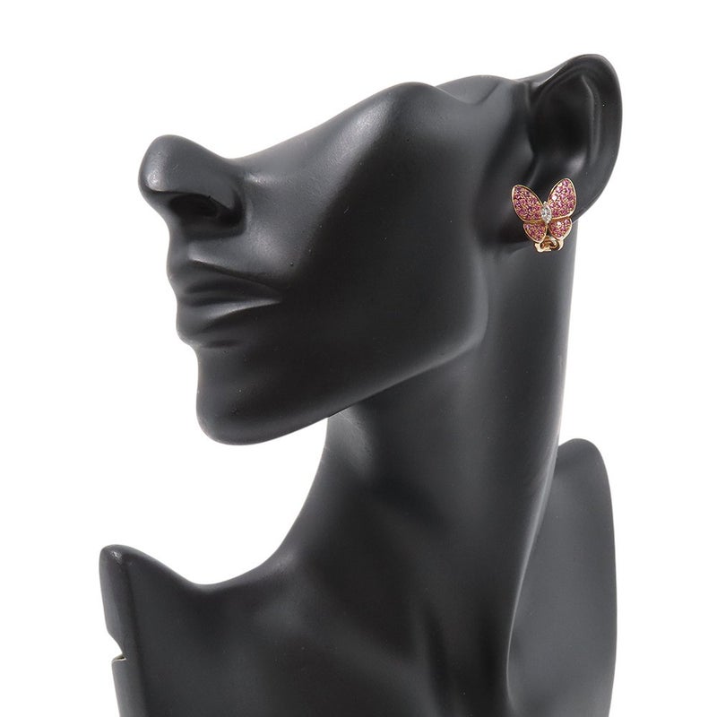 ヴァンクリ ピアス ドゥ パピヨン ピンクサファイア 34P 計0.88ct/ダイヤ 36P 計0.99ct K18WG/K18PG VCARO3M600