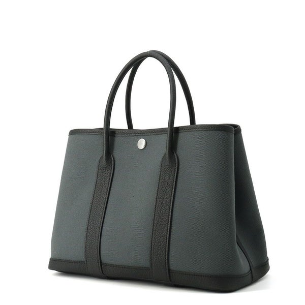 エルメス トートバッグ ガーデンパーティTPM ヴェールマングローブ/ブラック/シルバー金具 トワルミリタリー/ネゴンダ K刻印