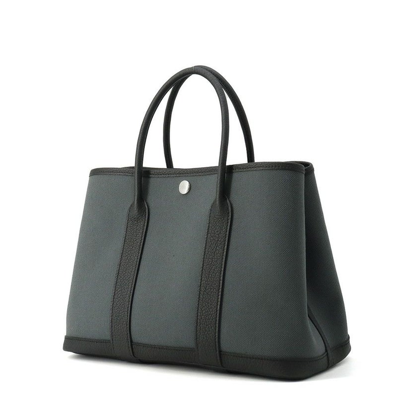 エルメス トートバッグ ガーデンパーティTPM ヴェールマングローブ/ブラック/シルバー金具 トワルミリタリー/ネゴンダ K刻印