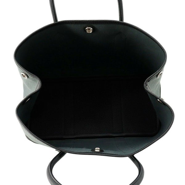 エルメス トートバッグ ガーデンパーティTPM ヴェールマングローブ/ブラック/シルバー金具 トワルミリタリー/ネゴンダ K刻印