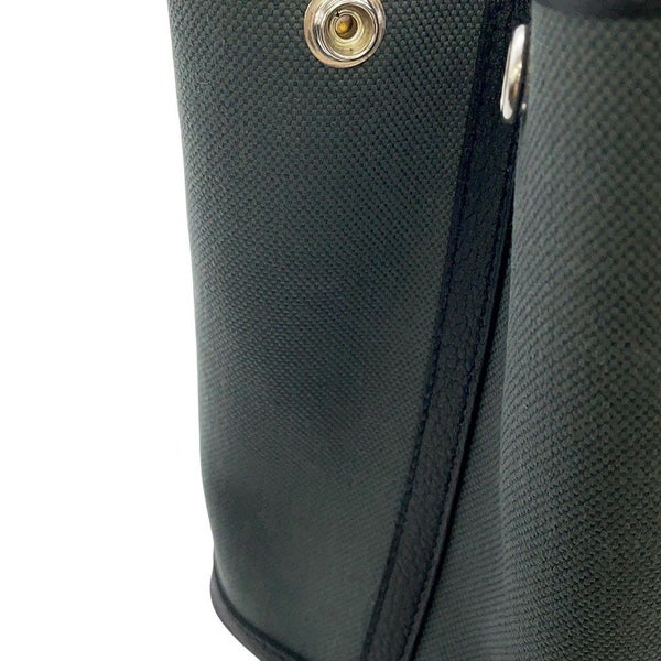 エルメス トートバッグ ガーデンパーティTPM ヴェールマングローブ/ブラック/シルバー金具 トワルミリタリー/ネゴンダ K刻印