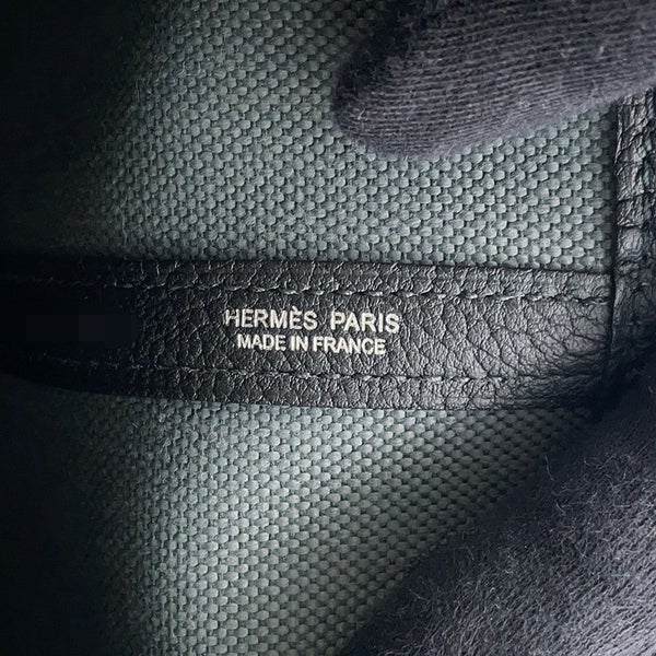 エルメス トートバッグ ガーデンパーティTPM ヴェールマングローブ/ブラック/シルバー金具 トワルミリタリー/ネゴンダ K刻印