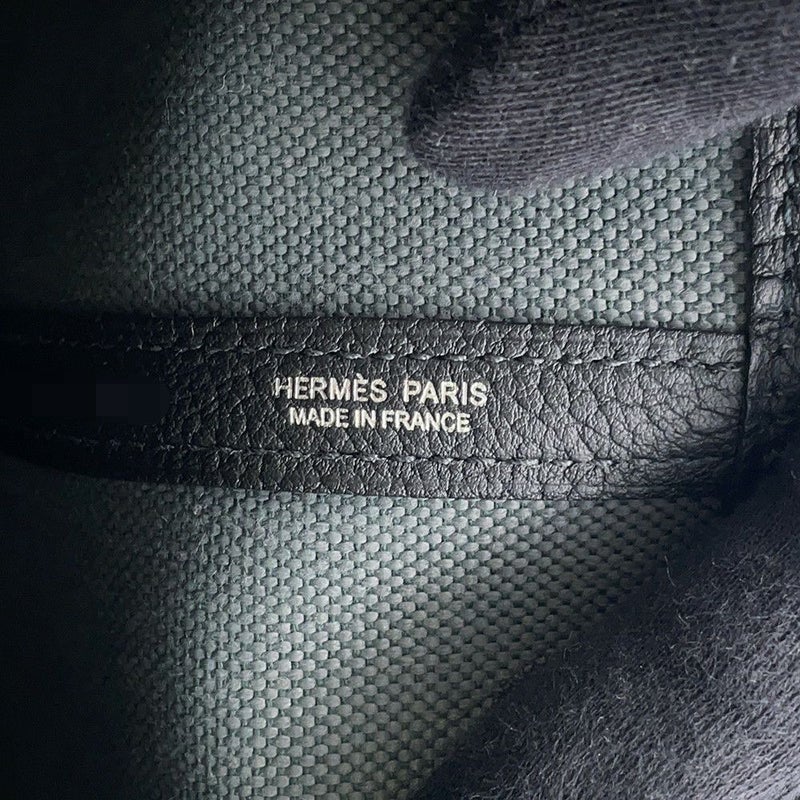 エルメス トートバッグ ガーデンパーティTPM ヴェールマングローブ/ブラック/シルバー金具 トワルミリタリー/ネゴンダ K刻印