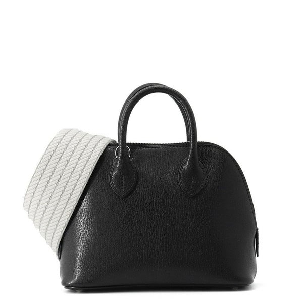 エルメス ボリード1923 ミニ サングル コルタージュ ブラック/シルバー金具 シェブルシャムキラ K刻印 ２wayショルダー 黒