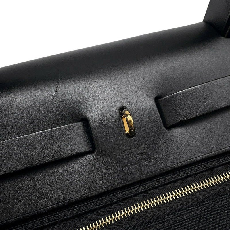 エルメス エールバッグジップPM ルトゥルネ ブラック/ゴールド金具 トワルミリタリー / ヴァッシュハンター Z刻印 黒
