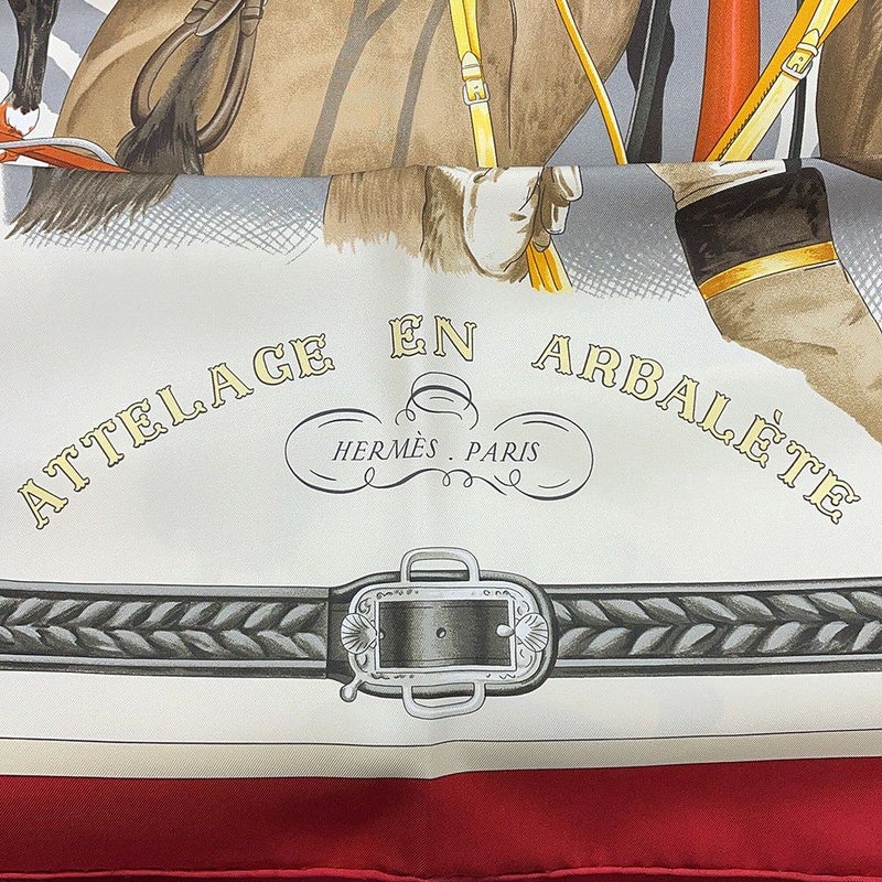 エルメス スカーフ カレ90 弓形連結 ATTELAGE EN ARBALETE HERMES シルク