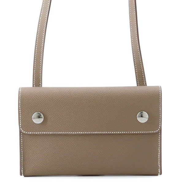 エルメス ショルダーウォレット ナップ トゥーゴー エトゥープ/シルバー金具 エプソン W刻印 財布