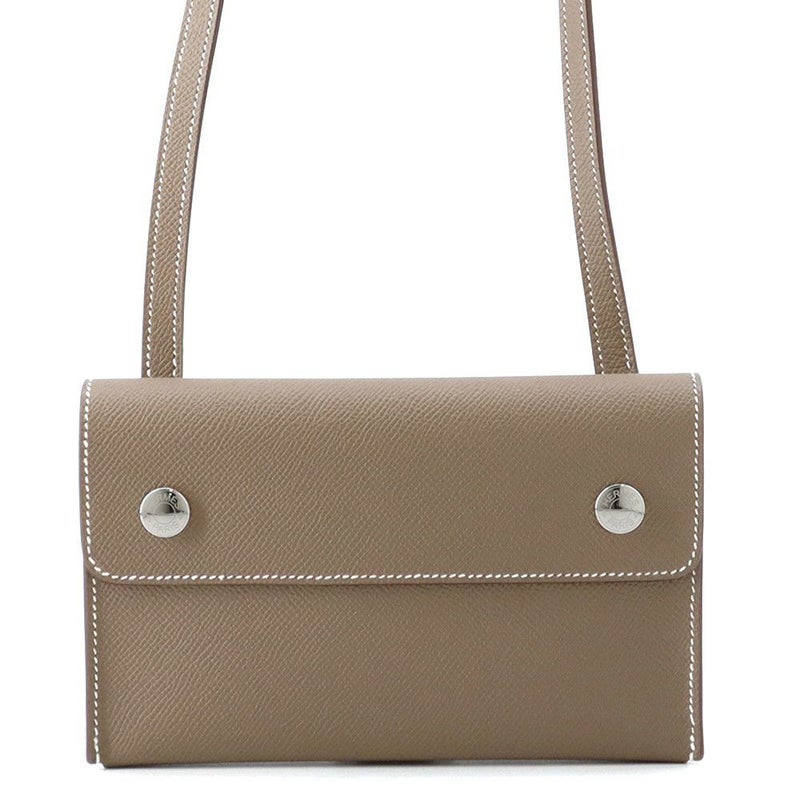 エルメス ショルダーウォレット ナップ トゥーゴー エトゥープ/シルバー金具 エプソン W刻印 財布