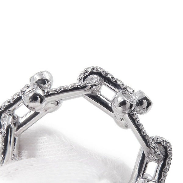 ティファニー リング ハードウェア スモール リンク リング ダイヤモンド 計1.28ct K18WG サイズ約9号 72671449 Tiffany&Co. 指輪