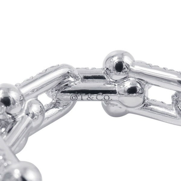 ティファニー リング ハードウェア スモール リンク リング ダイヤモンド 計1.28ct K18WG サイズ約9号 72671449 Tiffany&Co. 指輪