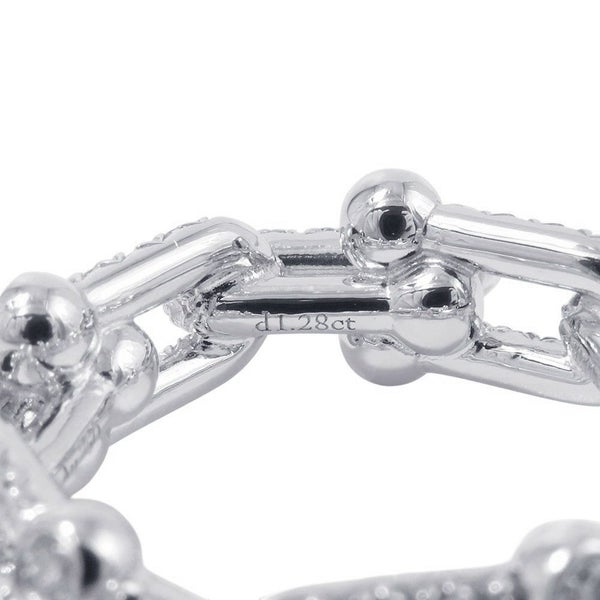 ティファニー リング ハードウェア スモール リンク リング ダイヤモンド 計1.28ct K18WG サイズ約9号 72671449 Tiffany&Co. 指輪