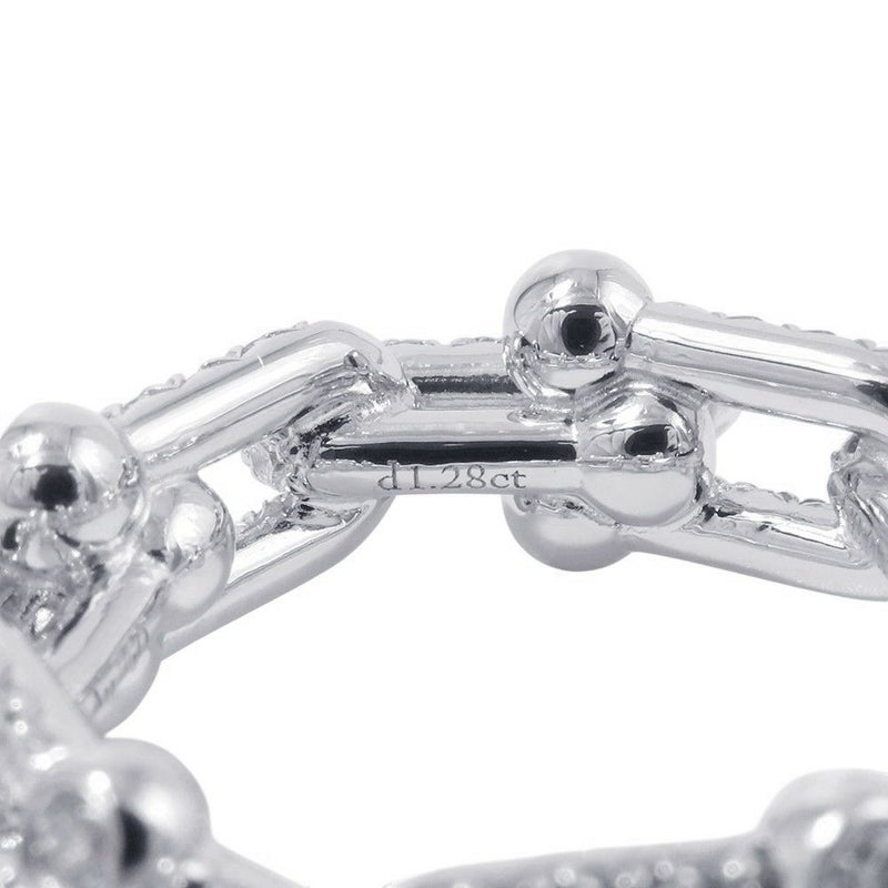 ティファニー リング ハードウェア スモール リンク リング ダイヤモンド 計1.28ct K18WG サイズ約9号 72671449 Tiffany&Co. 指輪