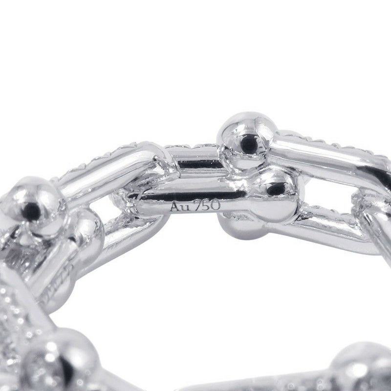 ティファニー リング ハードウェア スモール リンク リング ダイヤモンド 計1.28ct K18WG サイズ約9号 72671449 Tiffany&Co. 指輪