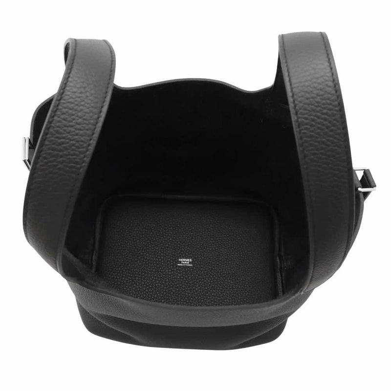 エルメス ハンドバッグ ピコタンロックMM ブラック/シルバー金具 トリヨンクレマンス W刻印