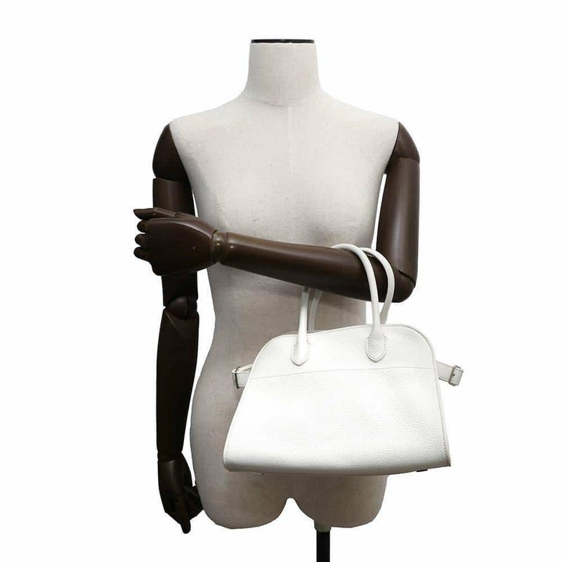 ザ ロウ ハンドバッグ ソフトマルゴー10 カーフレザー W1190 THE ROW 2wayショルダーバッグ 白