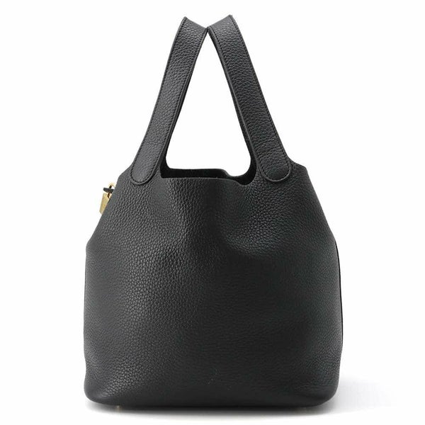 エルメス ハンドバッグ ピコタンロックMM ブラック/ゴールド金具 トリヨンクレマンス W刻印
