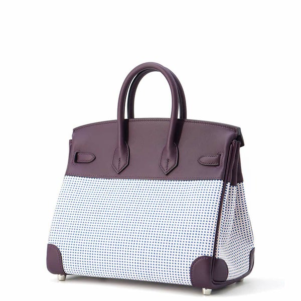 エルメス バーキン25 カシス/シルバー金具 トワルキャドリーユ/スイフト B刻印 HERMES Birkin ハンドバッグ