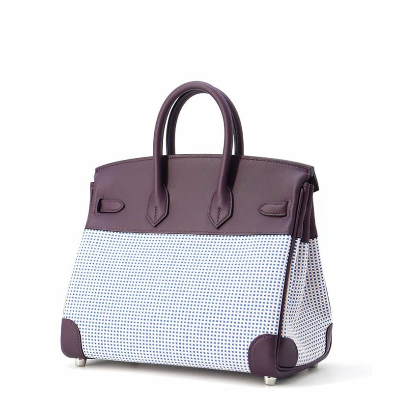 エルメス バーキン25 カシス/シルバー金具 トワルキャドリーユ/スイフト B刻印 HERMES Birkin ハンドバッグ