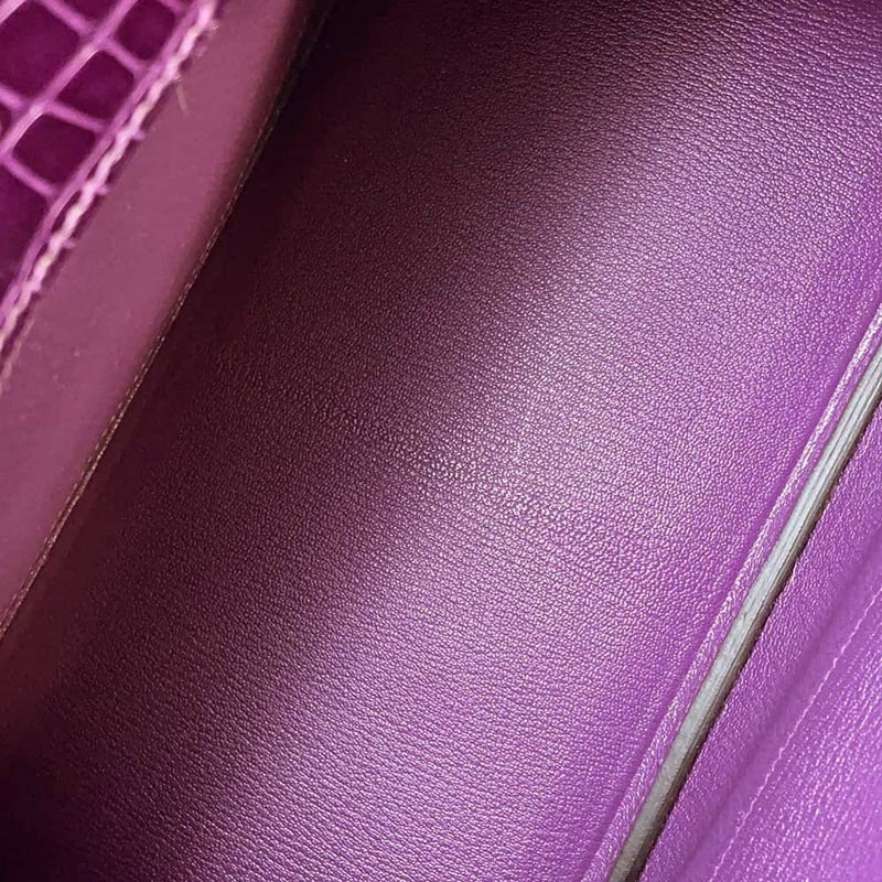 エルメス バーキン30 タッチ ヴィオレ/カシス/シルバー金具 オーストリッチ/アリゲーターシャイン Z刻印 HERMES