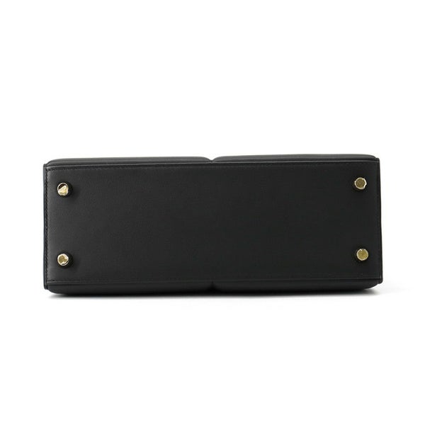 エルメス ハンドバッグ ケリー25 パデッド 外縫い ブラック/ゴールド金具 スイフト Z刻印 2wayショルダー 黒