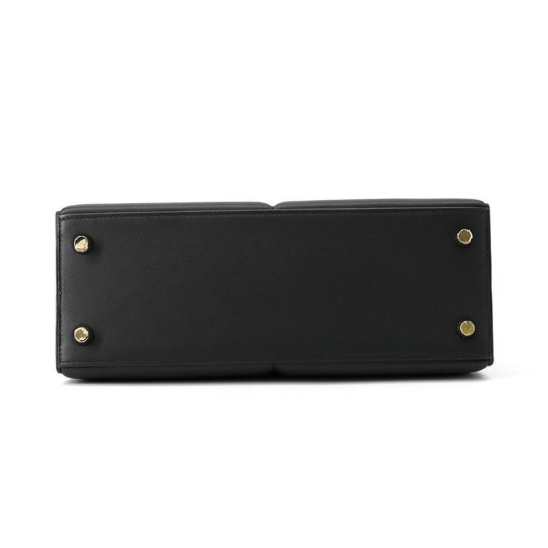 エルメス ハンドバッグ ケリー25 パデッド 外縫い ブラック/ゴールド金具 スイフト Z刻印 2wayショルダー 黒