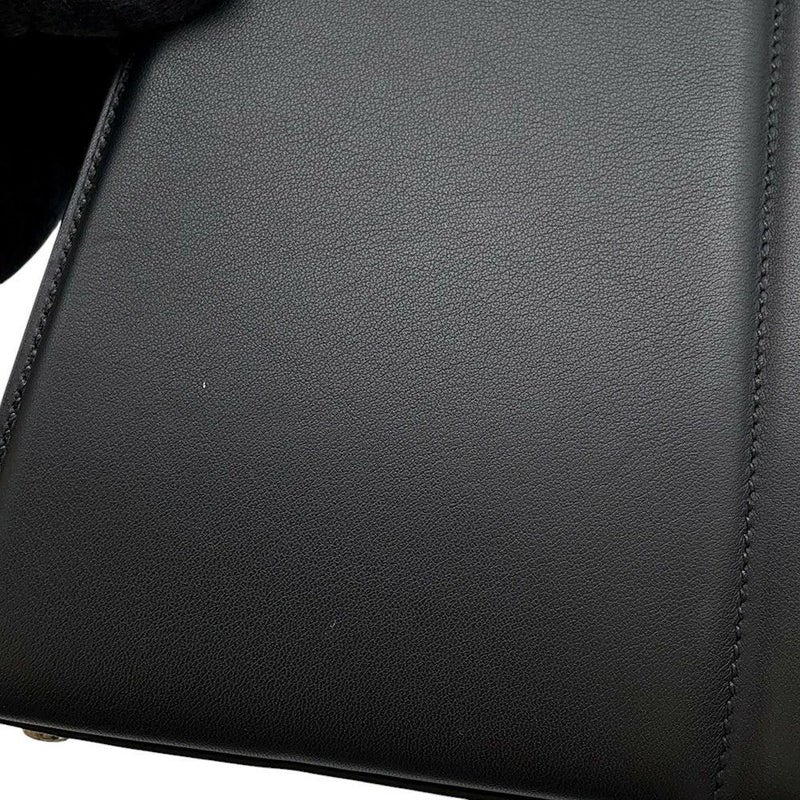 エルメス ハンドバッグ ケリー25 パデッド 外縫い ブラック/ゴールド金具 スイフト Z刻印 2wayショルダー 黒