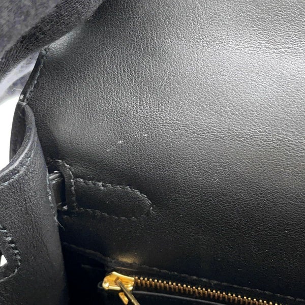 エルメス ハンドバッグ ケリー25 パデッド 外縫い ブラック/ゴールド金具 スイフト Z刻印 2wayショルダー 黒