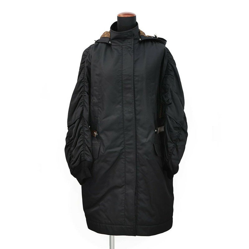 ルイヴィトン コート フード付 ジップ コート レディースサイズ38 LOUIS VUITTON アウター 黒 ブラック