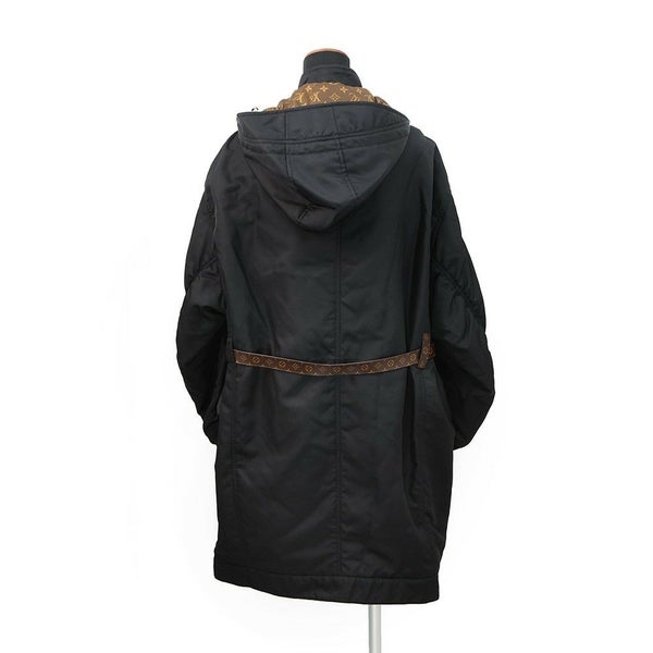 ルイヴィトン コート フード付 ジップ コート レディースサイズ38 LOUIS VUITTON アウター 黒 ブラック