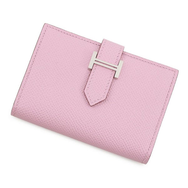エルメス カードケース ベアン ミニ モーブシルベストル/シルバー金具 エプソン U刻印 名刺入れ