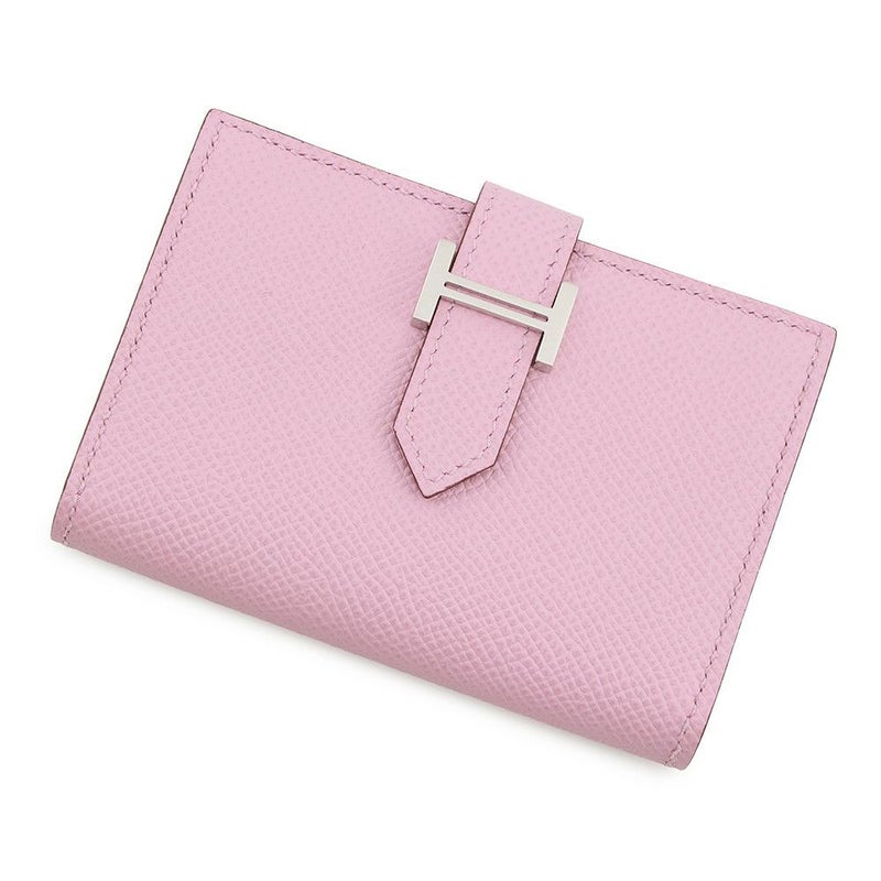 エルメス カードケース ベアン ミニ モーブシルベストル/シルバー金具 エプソン U刻印 名刺入れ