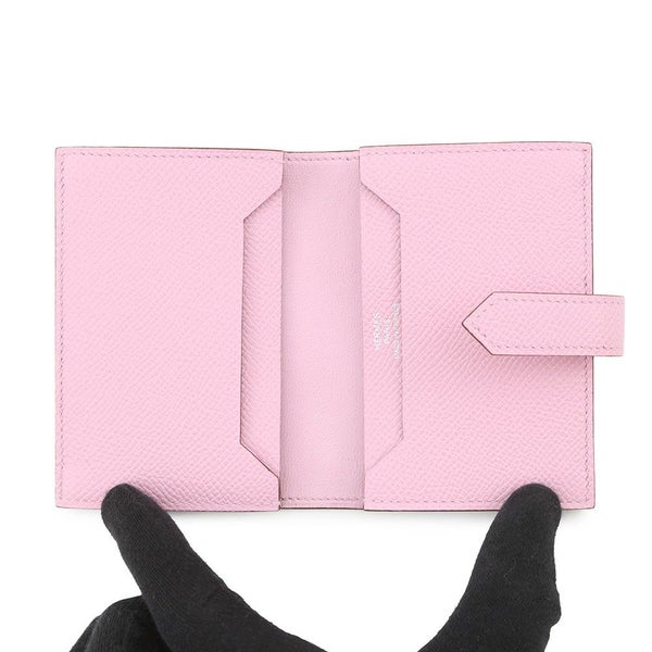 エルメス カードケース ベアン ミニ モーブシルベストル/シルバー金具 エプソン U刻印 名刺入れ