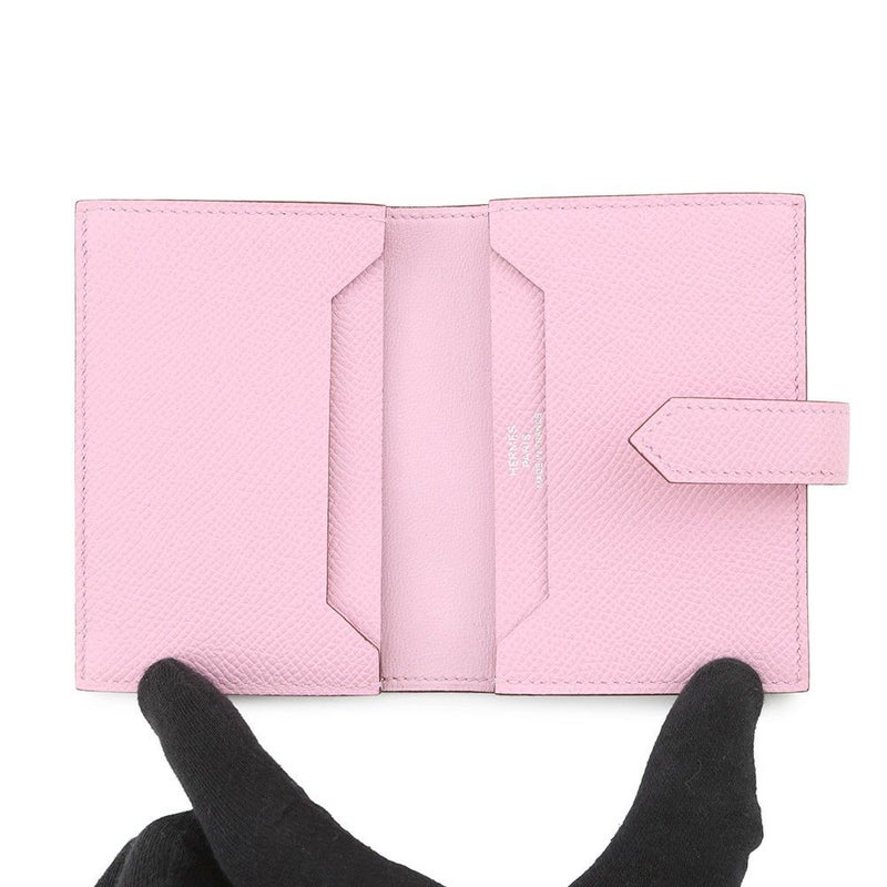 エルメス カードケース ベアン ミニ モーブシルベストル/シルバー金具 エプソン U刻印 名刺入れ