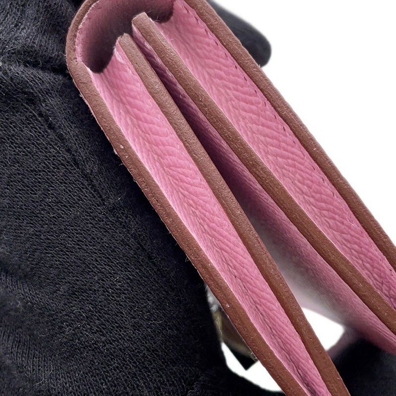 エルメス カードケース ベアン ミニ モーブシルベストル/シルバー金具 エプソン U刻印 名刺入れ