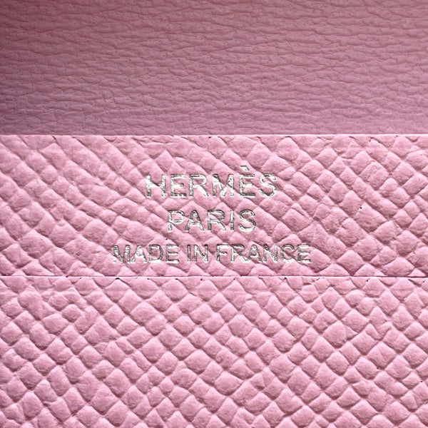 エルメス カードケース ベアン ミニ モーブシルベストル/シルバー金具 エプソン U刻印 名刺入れ