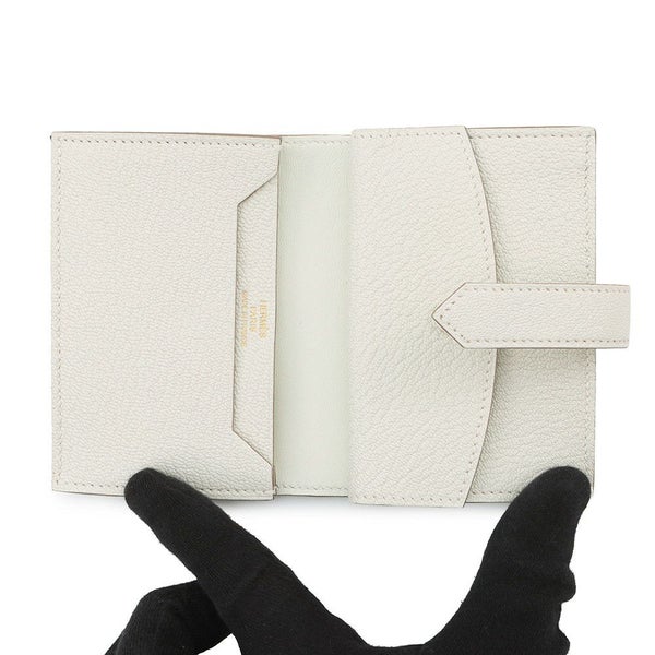 エルメス カードケース ベアン ミニ 小銭入れ付き マッシュルーム/ゴールド金具 シェブルミゾル B刻印