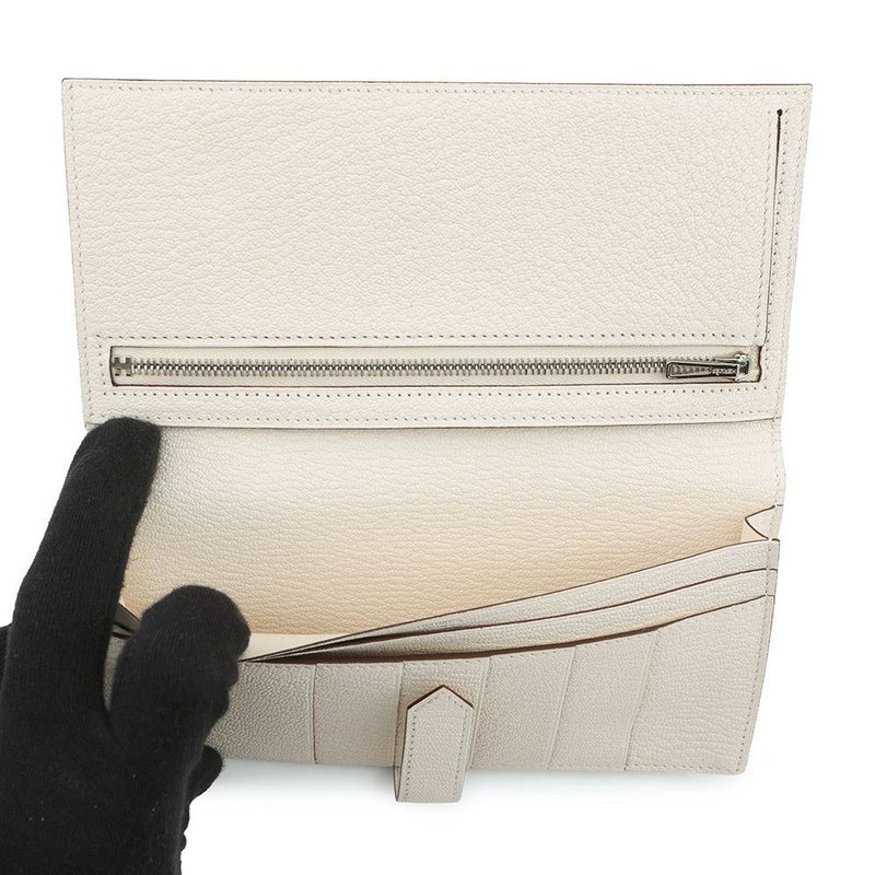 エルメス 長財布 ベアンスフレ ナタ/シルバー金具 シェブルミゾル Ｕ刻印 HERMES 財布